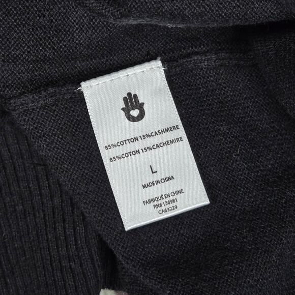 Spiritual Gangster Unisex Yin Yang Parker Sweater Cashmere Blend Vtg Black L NWT - Picture 8 of 13